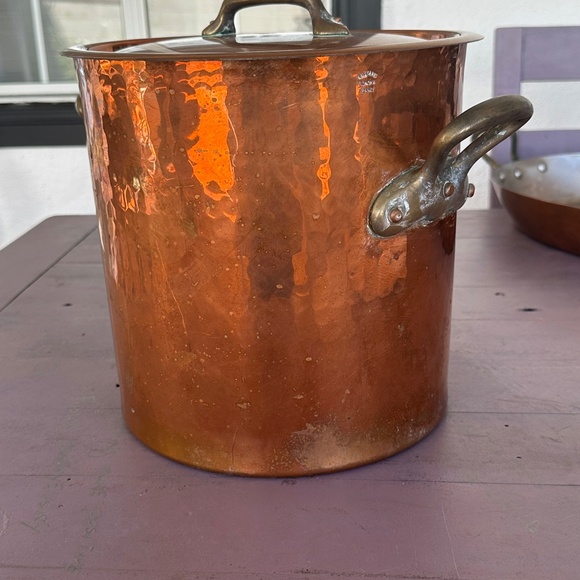 Mauviel for Williams Sonoma France  Copper Stock Pot 11 3/4 qt - Picture 3 of 8